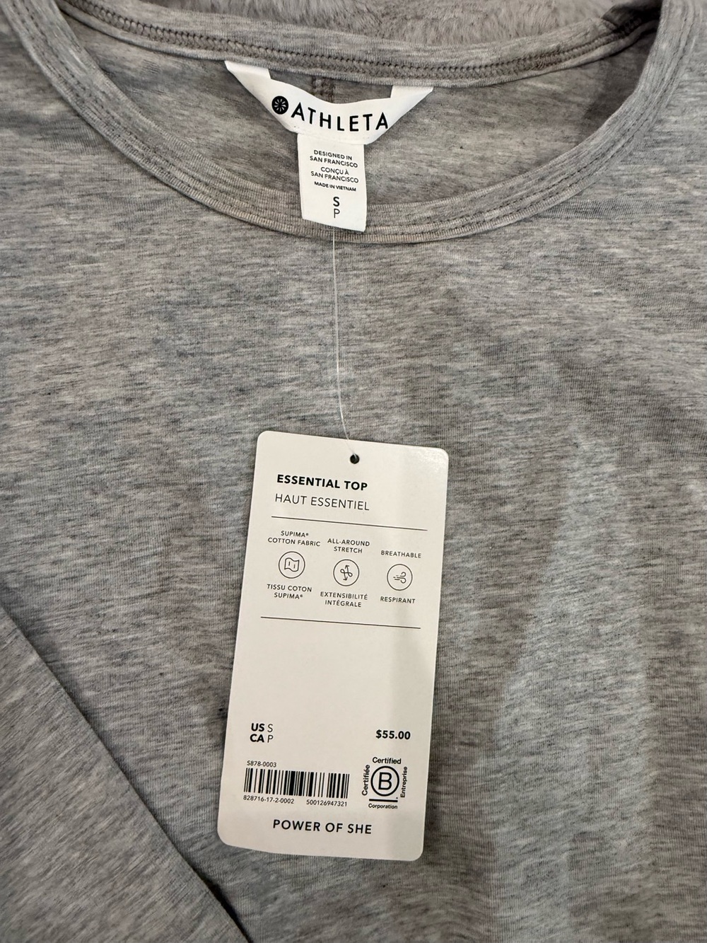Athleta women’s Long-Sleeve Tee - White and Gray - Picture 4 of 6